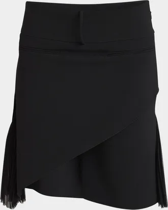 Courr&egrave;ges Asymmetric Infinity Pleats Crepe Skirt