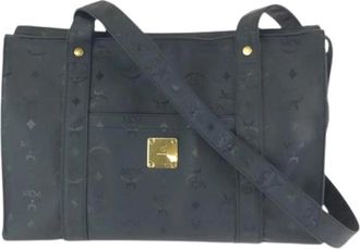 MCM Pre-owned Visetos Nylon Shoulder Tote Bag - Dames - Vintage Shopper - Zwart - ONE Size - Nylon - Vintage