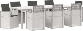 vidaXL Conjunto De Comedor De Jard&iacute;n 9 Uds. Blanco Y Antracita Pp Vidaxl