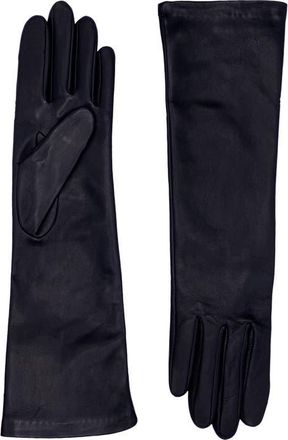 Agnelle Midlength Leather Gloves in Black Tactile at Nordstrom, Size Small