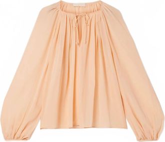 Ulla Johnson Safa Long Sleeve Blouse In Peony