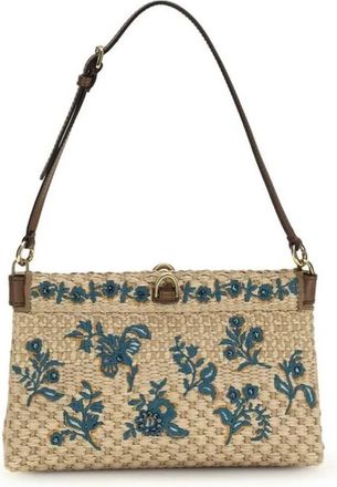 Etro Etro, Shoulder Bags, female, Beige, Size: ONE SIZE Viscose Shoulder Bag with Chain Strap