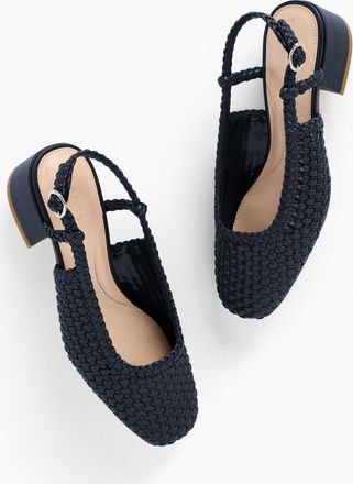 Talbots Marlow Woven Slingback Flats - Blue - 10 1/2 M Talbots