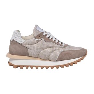 Eleventy Su&egrave;de & Lam&eacute; Sneaker - Dames - Schoenen - Beige - Maat: 39 EU Su&egrave;de