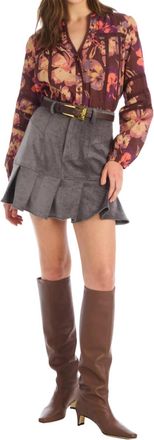 Allison New York Maya Button Down Blouse In Brown Floral