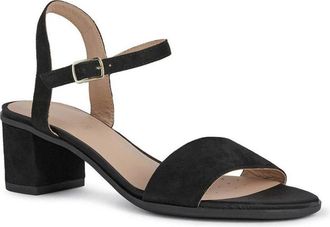 Geox Aurely 50 Sandalen - Dames - Sandalen met hakken - Zwart - 40 EU - Leer - Schoenen