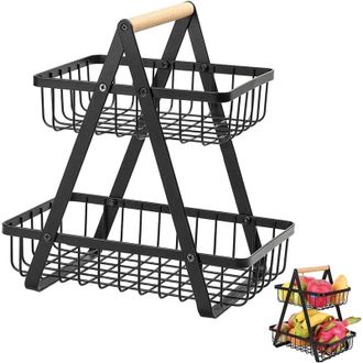 OEM Cestas De Frutas, Cesta De Frutas Met&aacute;lica De Varios Niveles, Cesta De Frutas Met&aacute;lica De 2 Niveles, Cestas Extra&iacute;bles Para Almacenar Frutas Y Verdura
