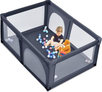 Costway Costway - Box per Bambini, Centro Attivit&agrave; Portatile e Sicuro per Bambini, Box Colorato con Cancello, Recinto Extra per Interno ed Esterno con Rete