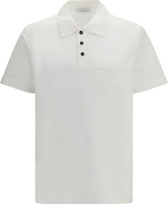 Ferragamo White Cotton Polo Mens Shirt