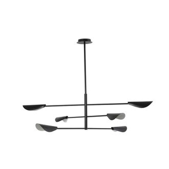 Netlighting Liggera 6 Light Multi Arm Pendant Ceiling Light Matt Black