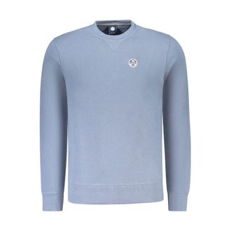 North Sails Blue Cotton Men Mens Sweatshirt