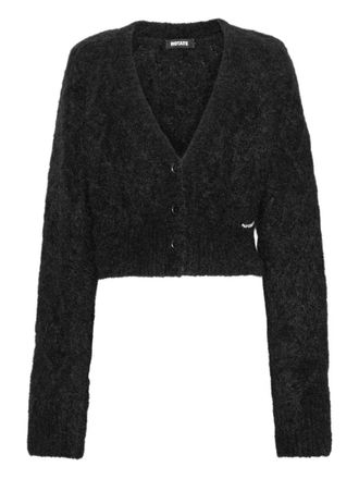 Rotate V-neck cardigan - women - Alpaca Wool/Mohair/Polyamide/Elastane - M - Black
