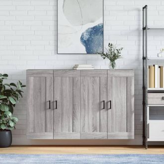 vidaXL Armarios De Pared 2 Uds Madera De Ingenier&iacute;a Gris Sonoma Vidaxl