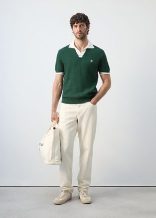 Mango Polo maglia texture cotone verde scuro - Uomo - XL - MANGO MAN