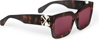 Off-white Mystic zonnebril in Havana/Roze - unisex - Zonnebrillen - Bruin - 52 MM - Accessoires