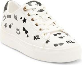 Karl Lagerfeld Cate Choupette Platform Sneaker in Bright White/Black at Nordstrom Rack, Size 6.5