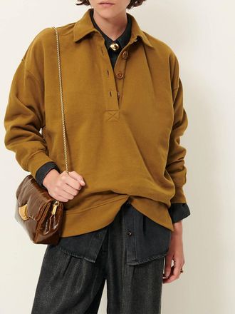 Sessun Sweatshirt met losse pasvorm en geknoopte polokraag, DIMAGGIO