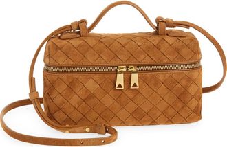 Bottega Veneta Bang Bang Intrecciato Suede Vanity Case in 2588 Amber-Gold at Nordstrom
