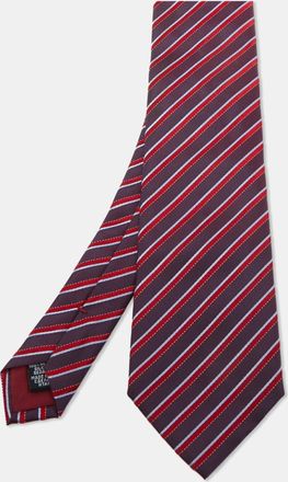 HUGO BOSS Boss By Hugo Boss Burgundy Diagonal Striped Silk Tie