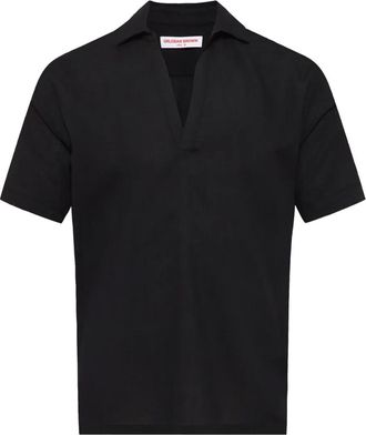 Orlebar Brown Ridley overhemd met V-hals en korte mouwen - Zwart