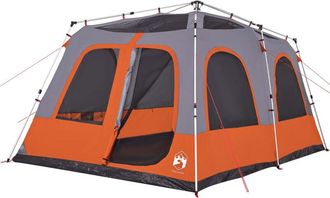 vidaXL vidaXL Tenda a Cupola 8 Persone Grigio e Arancione a Rilascio Rapido