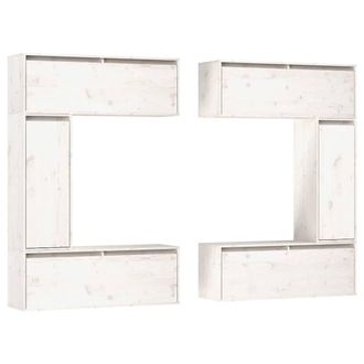 Berkfield Home TV Cabinets 6 pcs White Solid Wood Pine