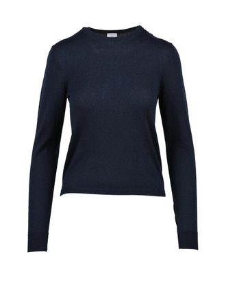 Eleventy Blue Wool-Silk Crewneck Sweater