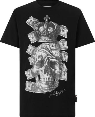 Philipp Plein T-Shirt Round Neck Ss Skull - Heren - T-shirts - Zwart - XL - Katoen - Tops
