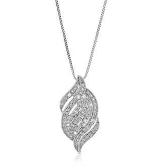 Vir Jewels 1/12 cttw Lab Grown Diamond Fashion Pendant Necklace in Sterling Silver with Chain For Women