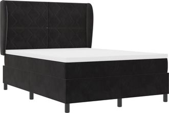 vidaXL Vidaxl - Box Spring Bed with Mattress Black 140 x 190 cm Velvet