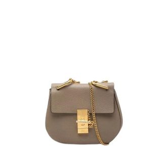 Chlo&eacute; Pre-owned Drew Mini Bag - Dames - Pre-owned - Grijs - Maat: ONE Size Leer