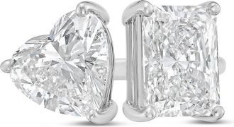 Diana M. Jewels Platinum 10ct Lab Grown Radiant & Heart Diamond Two-Stone Ring