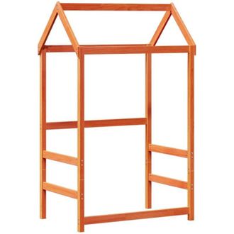 vidaXL vidaXL Tetto Letto Bambini Marrone Cera 98x70x176,5 cm Massello Pino