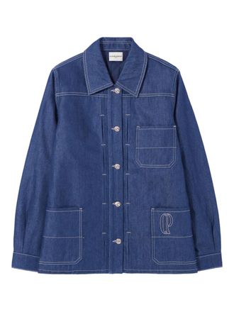 Claudie Pierlot embroidered-pocket denim jacket - Blue