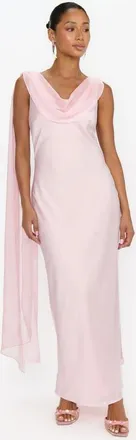 Show me your Mumu Maya Midi Dress in Powder Pink Luxe Satin at Nordstrom, Size X-Large