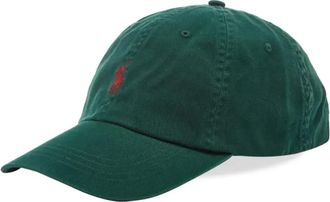 Polo Ralph Lauren Klassieke Baseballpet Groen & Rood - unisex - Petten - Groen - ONE Size - Katoen - Accessoires