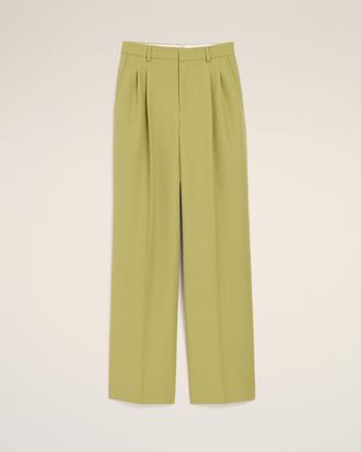 Ami Green New Wool Low Waist Wide Trousers Green - 36 - for Women