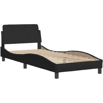 vidaXL Vidaxl - Estructura De Cama Con Cabecero Sin Colch&oacute;n Tela Negro 90x200cm