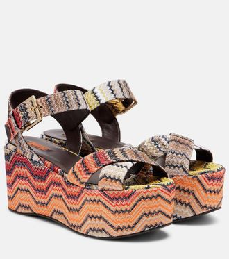 Missoni Julia Zigzag lam&eacute; platform sandals
