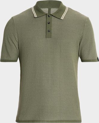 Rag & Bone Mens Harvey Tipped Knit Polo Shirt
