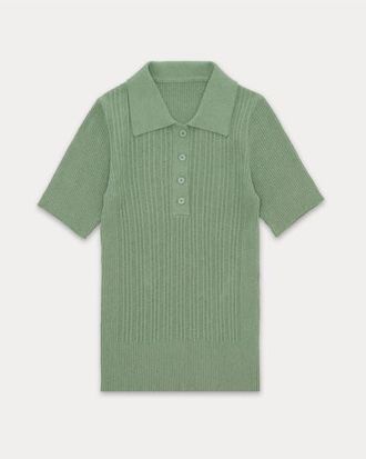 Fortela Camille Terry Polo Shirt in Light Green at Nordstrom, Size X-Small Eu