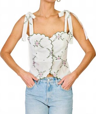 Line & Dot Womens Primrose Top In White