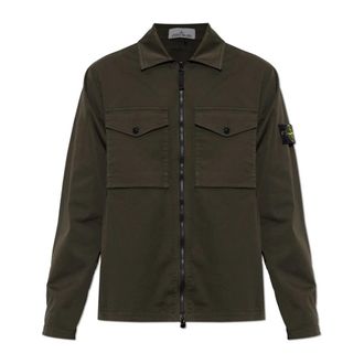 Stone Island Logo Shirt - Heren - Casual Overhemden - Bruin - XL - Overhemden