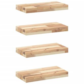 vidaXL Estantes Flotantes 4 Uds Madera Acacia Sin Tratar 60x20x4 Cm Vidaxl