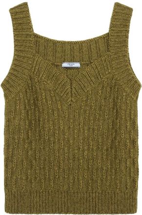 Prada Jersey de cuello en V - Knitwear - Mujer - Verde - M