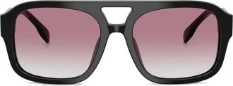 Tory Burch double-bridge square-frame sunglasses - women - Acetate - 55 - Black