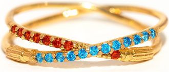 Girls Crew Star Wars Lightsaber Duel Cubic Zirconia Crossover Ring in Gold at Nordstrom, Size 5