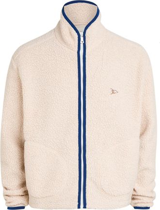 Drake's Drakes Logo-embroidered Boucl&eacute; Jacket - Ecru - Xxl