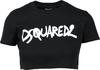 Dsquared2 T-Shirts - Dames - T-shirts - Zwart - XS - Katoen - Tops