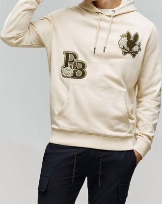 Psycho Bunny Auguste Floral Patch Hoodie In Cream